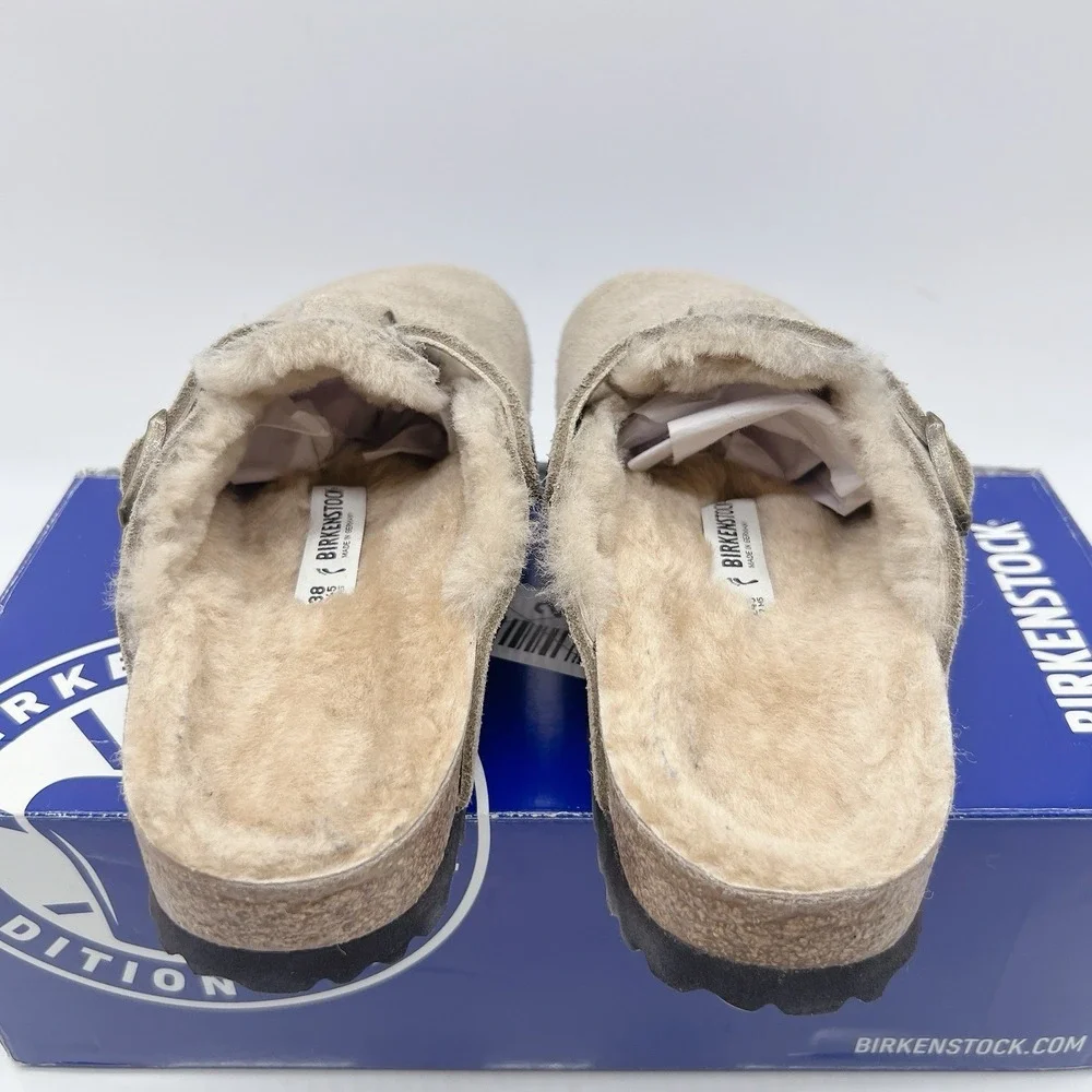 Birkenstock Boston Shearling Women's Clogs Slip On Comfort Gray Suede EU 38 US 7 - Picture 9 of 15
